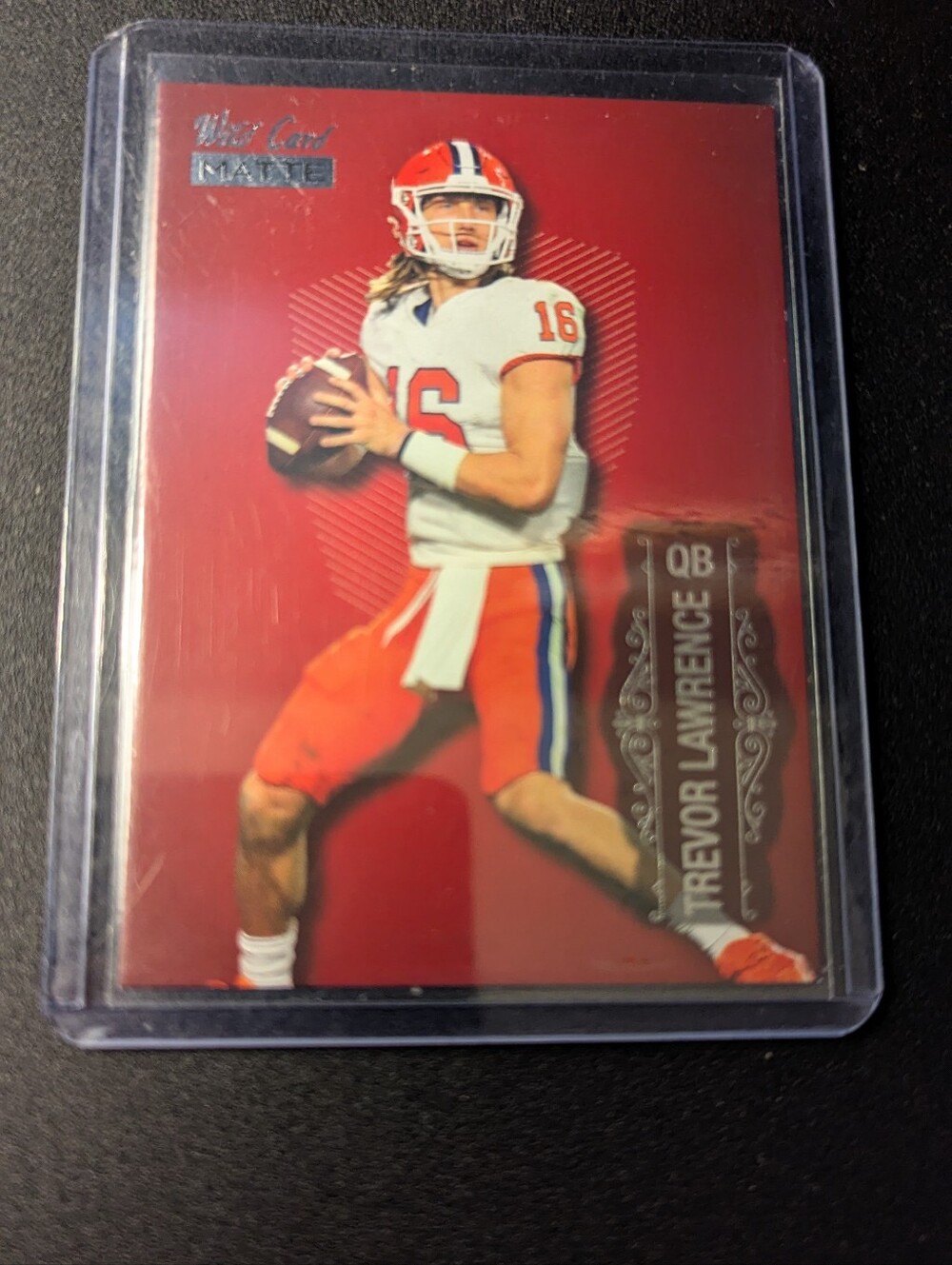Trevor Lawrence Rookie Style Football Card - Red Background